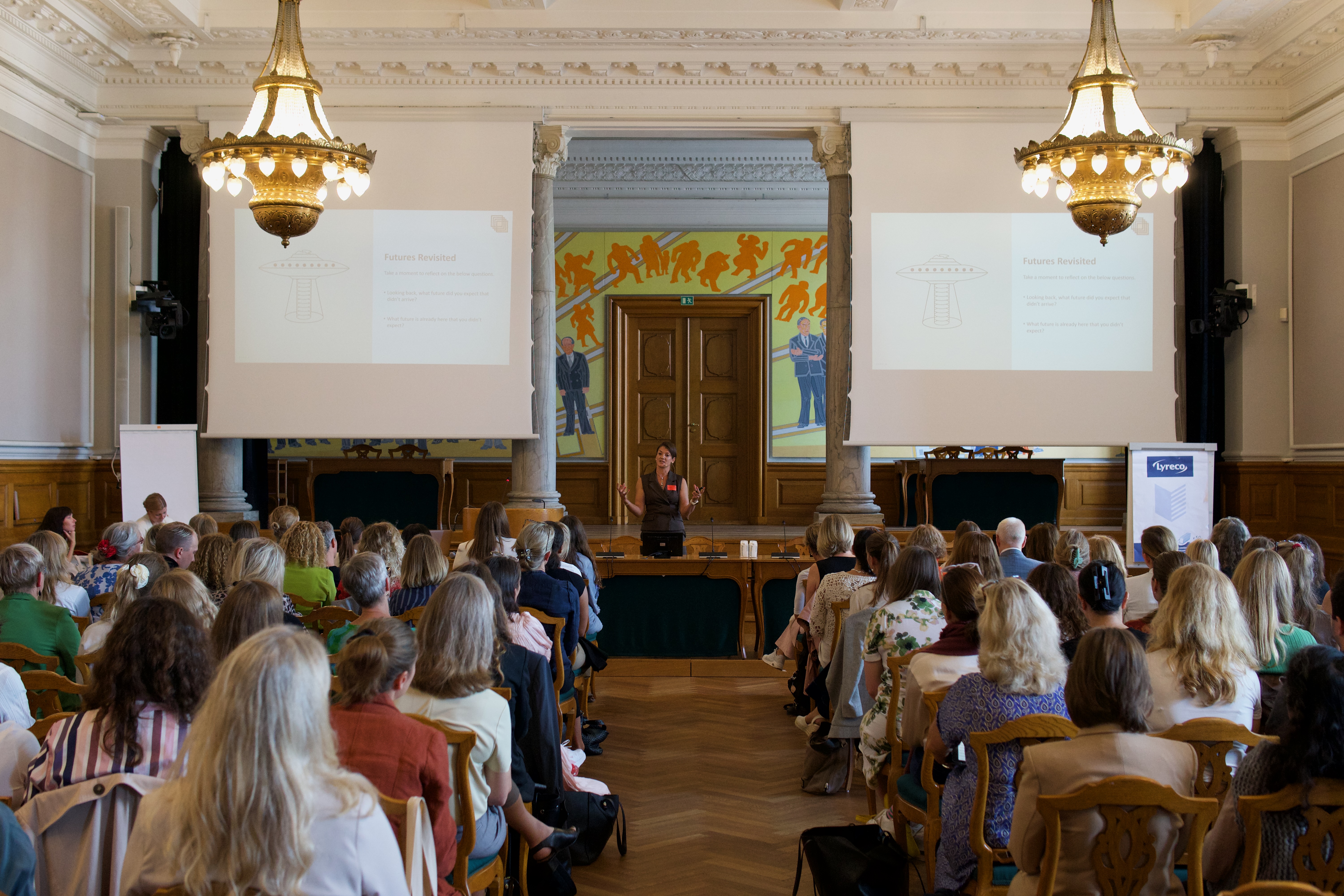 Contributors gathering at the Danish Parliament, September 2025